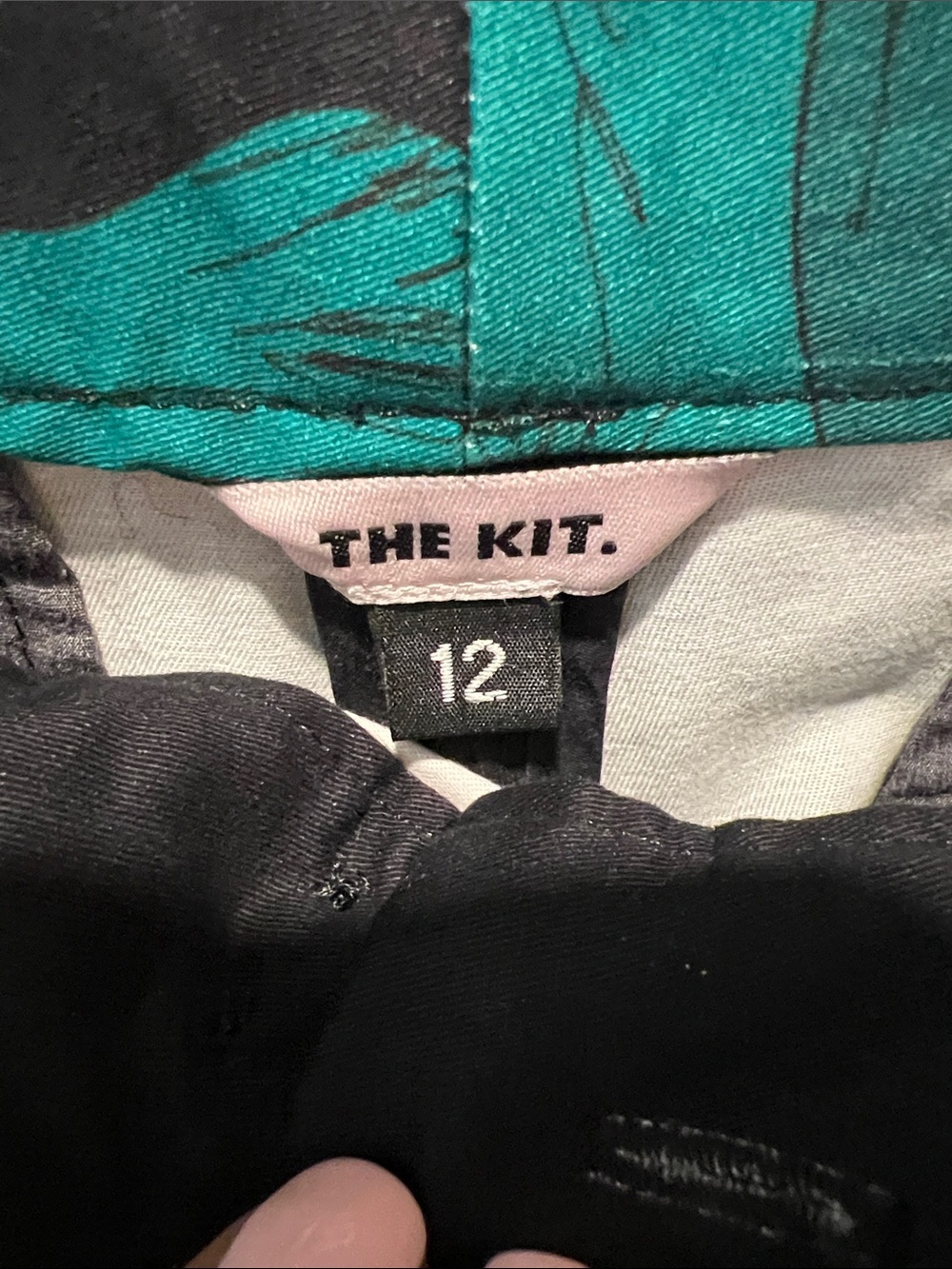 The Kit | Wide-Leg Floral Print Pants in Black with Coral & Teal Blooms - Picture 11 of 11